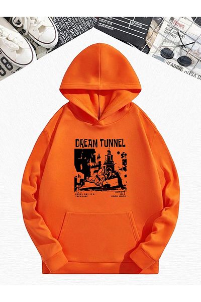 BENROMA Orange Dream Tunnel - Φούτερ με κουκούλα Oversize