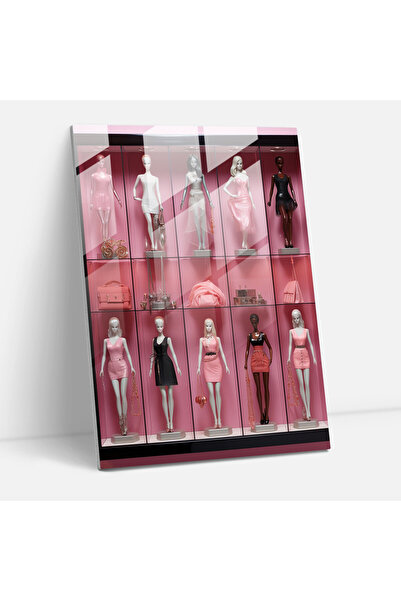 PaintedAnarchy Şık Barbie Cam Duvar Sanatı - Barbie, Modern Sanat, Şık Kompozisyon, Trendy