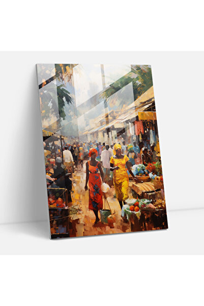 PaintedAnarchy طباعة زجاجية من Afro Market - أفرو، طباعة زجاجية، فن جداري زجا...