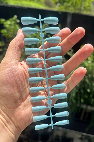 Easy Beauty 24 Adet Renkli Orta Uzun Küt Takma Tırnak 3 Alana Yapıştırıcı, 6 ...