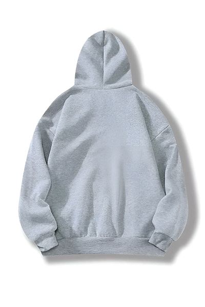 MODARİCH Γκρι φούτερ Charmander με κουκούλα Oversize - Σχέδιο τυπωμένο