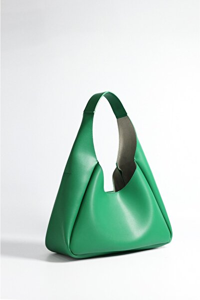 DENSİLA Geantă de mână și umăr din piele artificială verde pentru femei cu co...