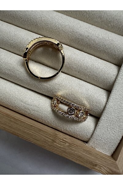 ringbox Gold Marka Model Hareketli Taşlı Yüzük