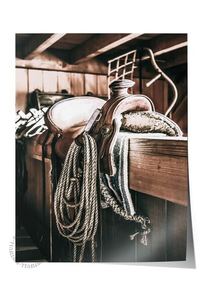 Postifull Poster rustic fără rame, pictură nordică maro, NR:135 Fotografie cu...