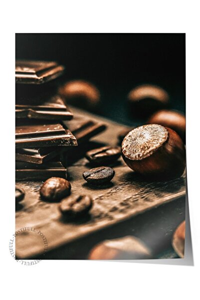 Postifull Rustic Çerçevesiz Poster, İskandinav Kahverengi Tablo, NO:1 Çikolat...