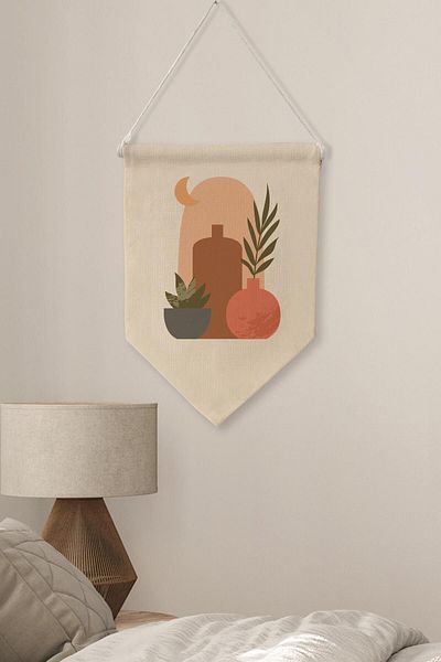 Postifull Boho Canvas Flama Duar Cover - Διακόσμηση κουζίνας και δωματίου, κρεμαστό NO:475