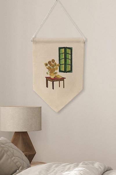 Postifull Σειρά τέχνης Van Gogh - Διακόσμηση Duar Pinterest για κρεβατοκάμαρα, κάλυμμα Duar με κρεμαστό καρτέλα σε καμβά NO:459