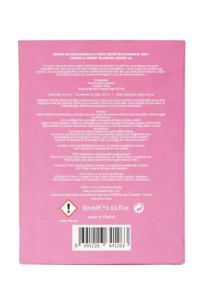 Rebul Dream Air Japon Kiraz Çiçeği Buhurdanlık ve Doğal Uçucu Yağ 30 ml. Pink Cherry Sakura