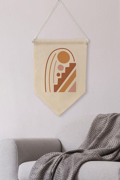 Postifull Boho Canvas Flama Duar Cover - Διακόσμηση κουζίνας και δωματίου, κρεμαστό NO:463