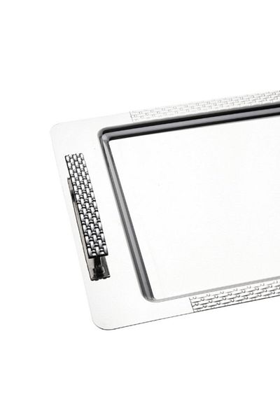 Nehir Sirma Plain Steel Tea Tray