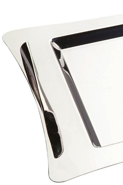 Nehir Clove Satin Steel Tea Tray, Engagement Tray, Stainless Steel Tray, Serving Tray, Tea Set,