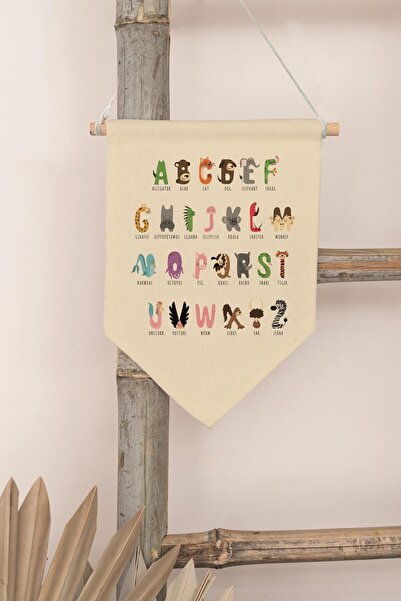 Postifull Çocuk Odası Dekor, Duvar Süsü, Ahşap Bebek Odası Dekor, Canvas Flam...