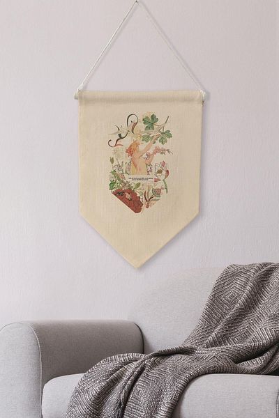 Postifull Διακόσμηση σαλονιού και δωματίου - Art Series Canvas Pennant Κρεμαστό κάλυμμα τοίχου NO:436