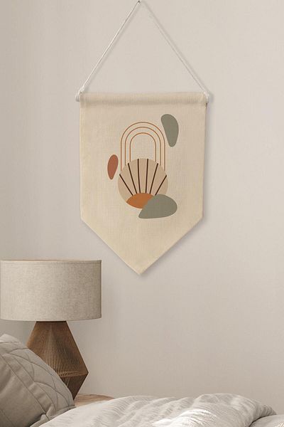 Postifull Διακόσμηση με σημαιάκια από καμβά Boho - Μπαλκόνι, Κρεμάστρα και Στολίδι, NO:480