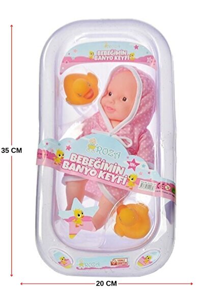Global Toys Roza Banyo Setli Bebek – Küvetli Ördekli Bornozlu – Yaz Eğlencesi Serisi