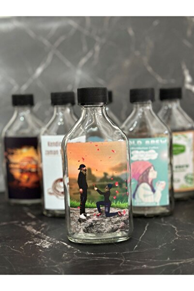 COLDBREWTREND Storage Bottle Glass 200 Ml - 6 Pieces with Label