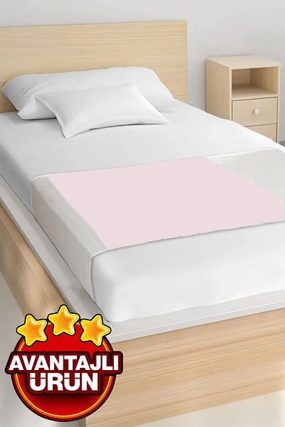 ATACA TEKSTİL 85x90cm Pink Muslin Interfilled - Patient and Baby Absorbent, Waterproof Toilet Training
