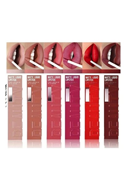Deep Passion Waterproof 6'lı Matte Beauty Islak Ruj Seti Serisi