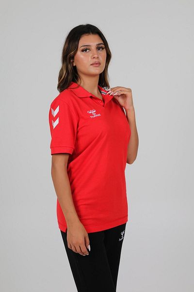 hummel Armin Cotton Polo Neck T-Shirt Red