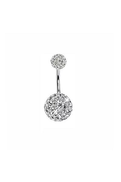 Jaida Moda Women's Crystal Stone Steel Belly Piercing