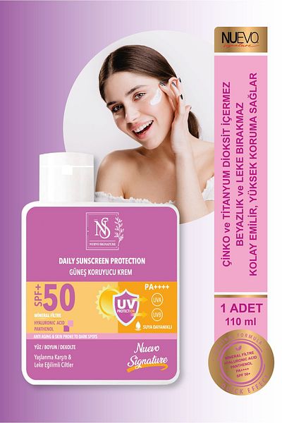 Nuevo Signature High Protective SPF 50+ Mineral Filter Sunscreen - 110 Ml Face and Neck Decollete