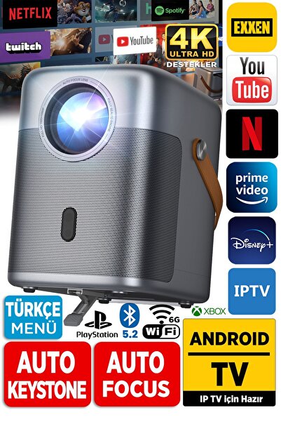Vankyo H300a Android Tv 4k Destekli Projeksiyon Cihazı Auto Focus Auto Keystone 6gwi-fi 5.2bluetooth