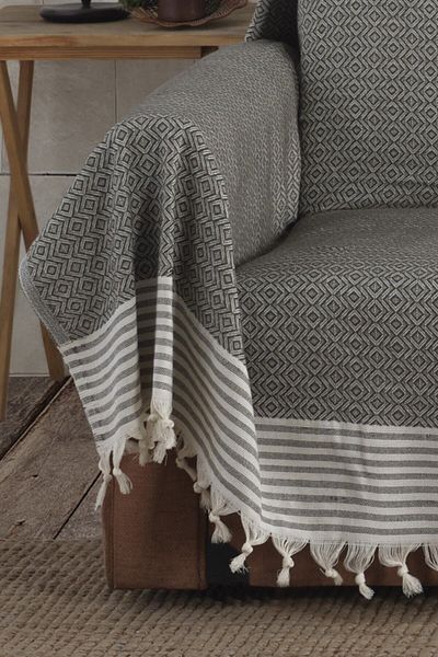 Lux Touch Органичен плат Булдан, покриващ разтегателен диван, Mink Arms King Size, 180 x 300 см