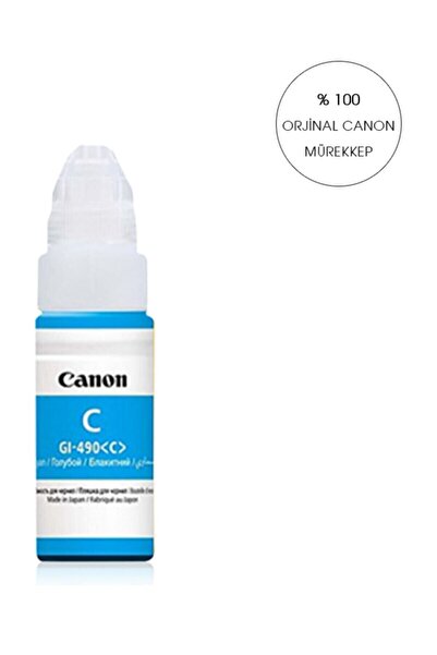 Canon Orijinal G1400 G2400 G3400- Gı 490 Yazıcılar Için Uyumlu 70 Ml Mavi Ori...