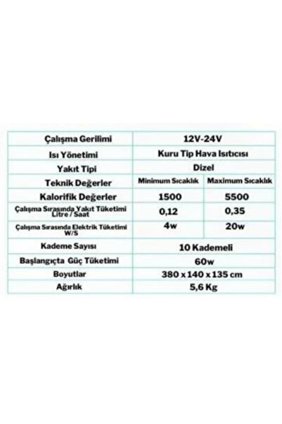 Cool man Webasto Tipi Eko Paket Dizel Isıtıcı 5 Kw (24V)