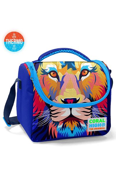 Coral High Детска тъмносиня термокутия за храна Saks Lion Patterned 11741