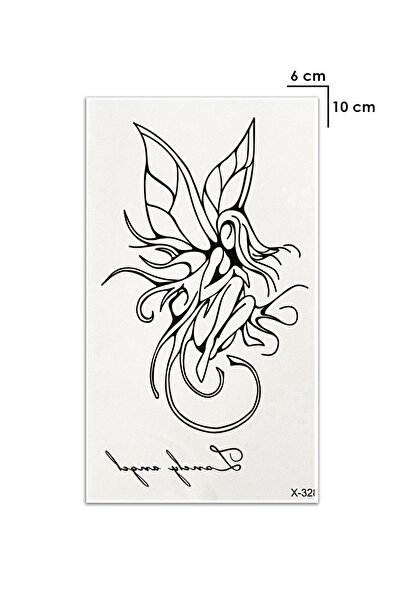 Hilvera Fairy Kanatlı Peri Kızı Omuz Geçici Dövme Tattoo