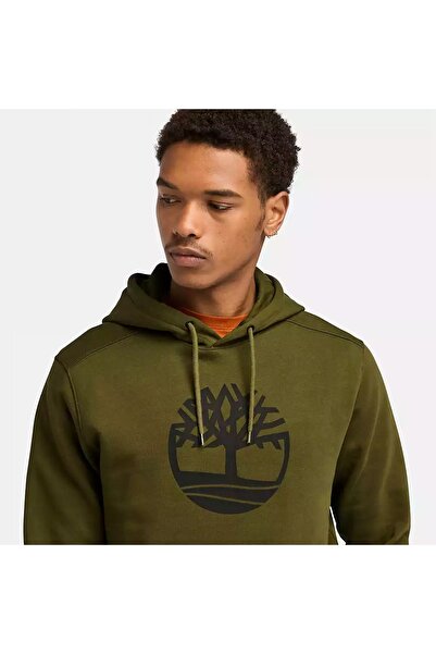 Timberland Мъжки зелен суитшърт с качулка - Kennebec River Tree Logo Sweatshirt Tb0a2bjh3021