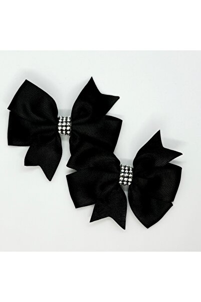 Atılgan Grp Siyah Taş Detaylı Klipsli Saten Bebek Ve Çocuk Tokası, Taşlı Çocu...