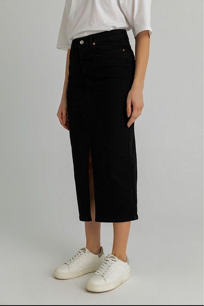 SUDEM BUTİK Women's Midi Star Jeans - Slit Detail