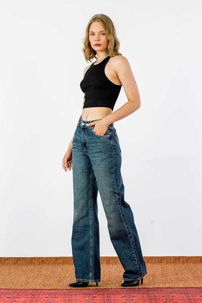 BROWN SARTO Vintage Wide Leg Jeans - Women's Denim