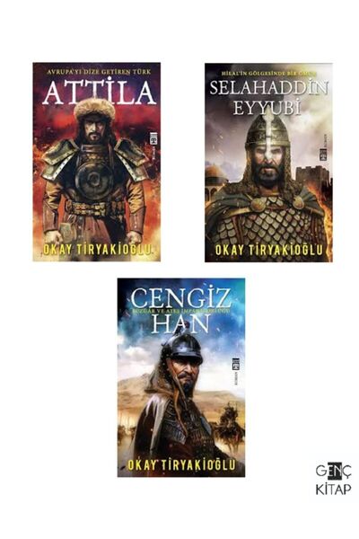 Timaş Yayınları Okay Tiryakioğlu 3 Kitap Tarihi Roman Seti Attila-cengiz Han-...