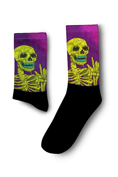 JENES Kurukafa İskelet Renkli Çorap - Unisex
