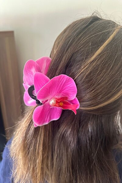 alsaccessories Γυναικεία Ροζ Χρώμα Μεσαία Πέρλα Ορχιδέα Μοντέλο Πόρπη με μαντ...