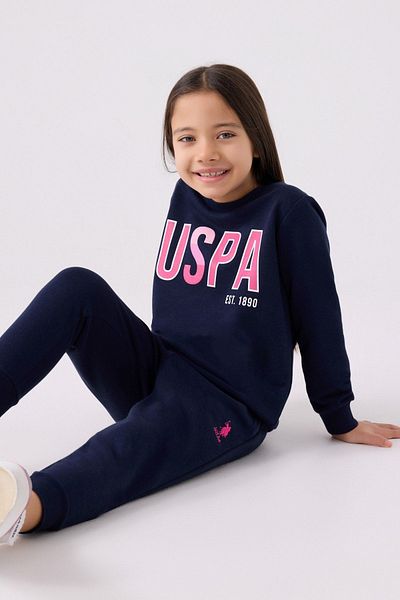 U.S. Polo Assn. Dívčí licencovaný oblek pro 9-15 let – tmavě modrá