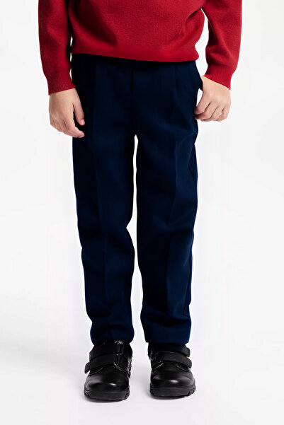 YAKAMEL Ανδρικό Σχολικό Παντελόνι Νεανικού Μεγέθους σε Σκούρο Μπλε - Άνετο κα...