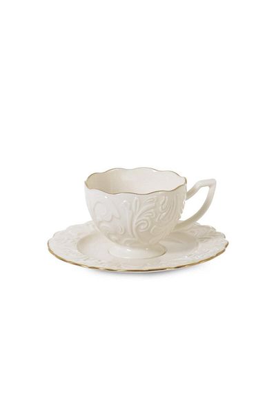 İpek 6-Person Cream Gold Turkish Coffee Cup