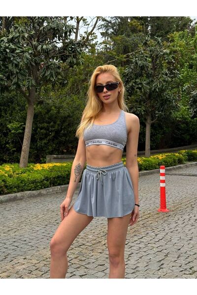 Vocate Γκρι αθλητική φούστα με κολάν σε χαλαρή εφαρμογή