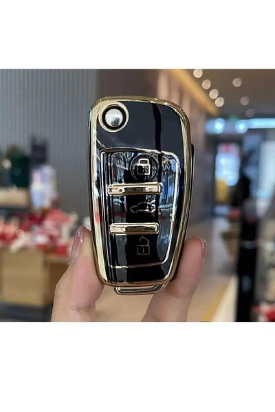 C9 Audi A1-a7 Nano Key Protection Case - Black Gold Color