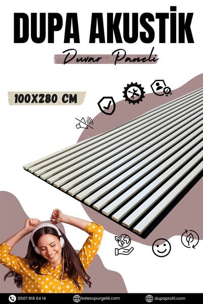 DUPA Duvar Paneli Akustik Amerikan Ceviz ( 60 Cm X 280 Cm )