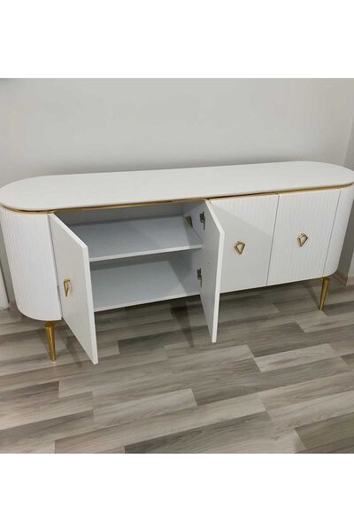 NUR AHŞAP Beyaz- Mdf Lake Boyalı Konsol 170*42*83
