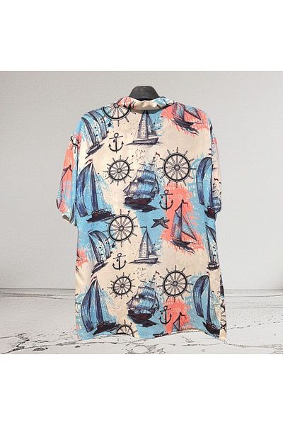 stanpolis VintaGe Sea Wind PatteRned Sailboat ShiRt
