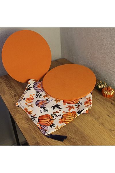 fatozel Home Designs Pumpkin Autumn Runner Set Orange 6 Piece