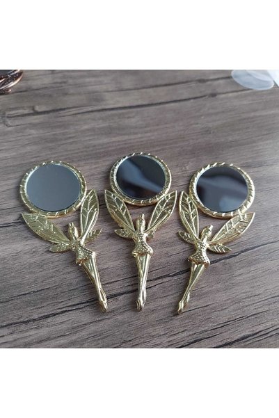 YENİ HEDİYELİK DÜNYAM Altın Su Perisi Melek Metal El Aynası (PAKET 24 ADET)