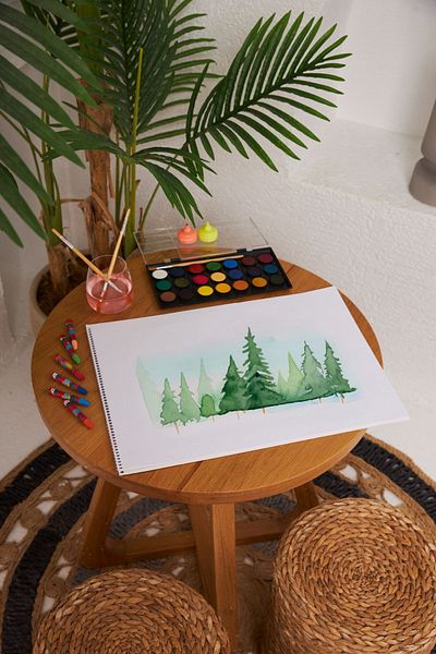 printkonsept 6 كتب رسم حلزونية للمدرسة - 35*50 سم غطاء من الورق المقوى للمناظر الطبيعية، مجموعة 15 ورقة