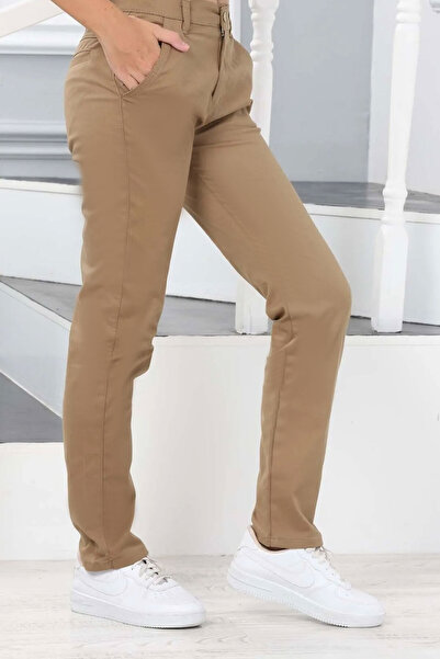 Asortix Pamuklu Okul Pantolonu Okula Dönüş Kemerli Model